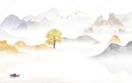 爆款 中式简约山水 TIf分层