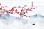 山水花鸟背景墙
