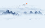 水墨山