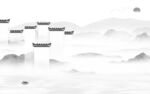 人气 高级灰山水画 TIf分层