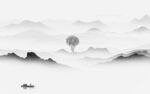 清晰 高档灰色山水 TIf分层