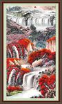 竖幅山水画 