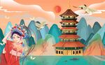 国潮装饰画背景墙