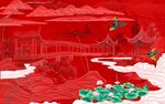新中式国潮背景墙   