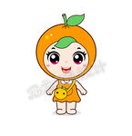 卡通橙子女孩可爱版