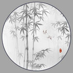 圆形水墨竹子图