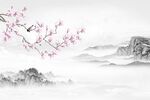 手绘花鸟壁画