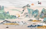 新中式背景墙  