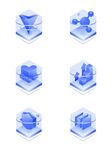 蓝色科技感3D立体智慧智能图标
