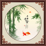 竹子双鱼图