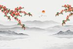 中式花鸟背景墙