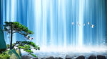 山水瀑布