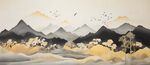 新中式山水背景墙装饰画