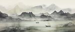新中式水墨山水画