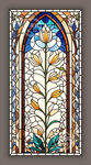 教堂蒂凡尼彩晶百合艺术玻璃图案