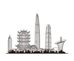 武汉地标建筑湖北武汉城市剪影