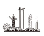 大连地标建筑辽宁大连城市剪影