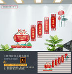 主题教育楼梯文化墙
