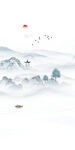 新中式山水玄关背景墙