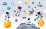 卡通太空人宇宙儿童图片