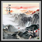 方形山水画