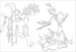 白描花瓶 