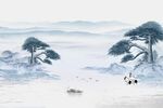 国画山水松树