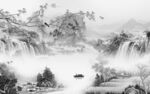 现代 灰色山水背景 TIF分层
