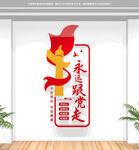 永远跟党走竖版文化墙