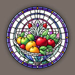 蒂凡尼彩晶餐厅主题水果玻璃图案
