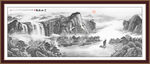 水墨江山如画山水画 