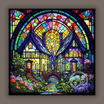 欧陆风情蒂凡尼教堂彩绘玻璃图案