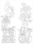 白描花瓶