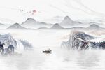 新中式山水国画背景墙