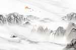 国画山水背景墙
