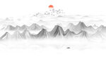 抽象水墨山水画