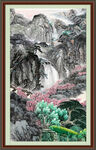 竖式山水 