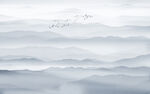 中式禅意水墨山水画背景墙