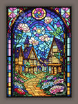 欧陆风情教堂蒂凡尼彩色玻璃图案