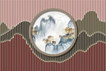 木栅格背景墙