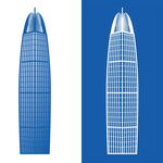 济南绿地普利中心地标建筑剪影