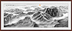 水墨国画万里长城山水画