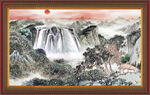 聚宝盆山水画