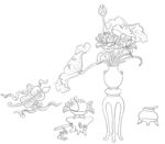 白描花瓶 