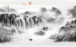 意境水墨画 新中式山水画 