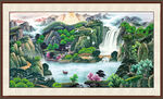 招财山水画 
