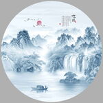 山水意境中国风水墨画