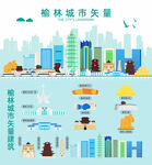 榆林地标建筑剪影