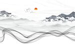 抽象烟雾山水画