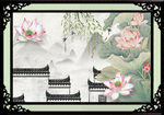 荷花国画 